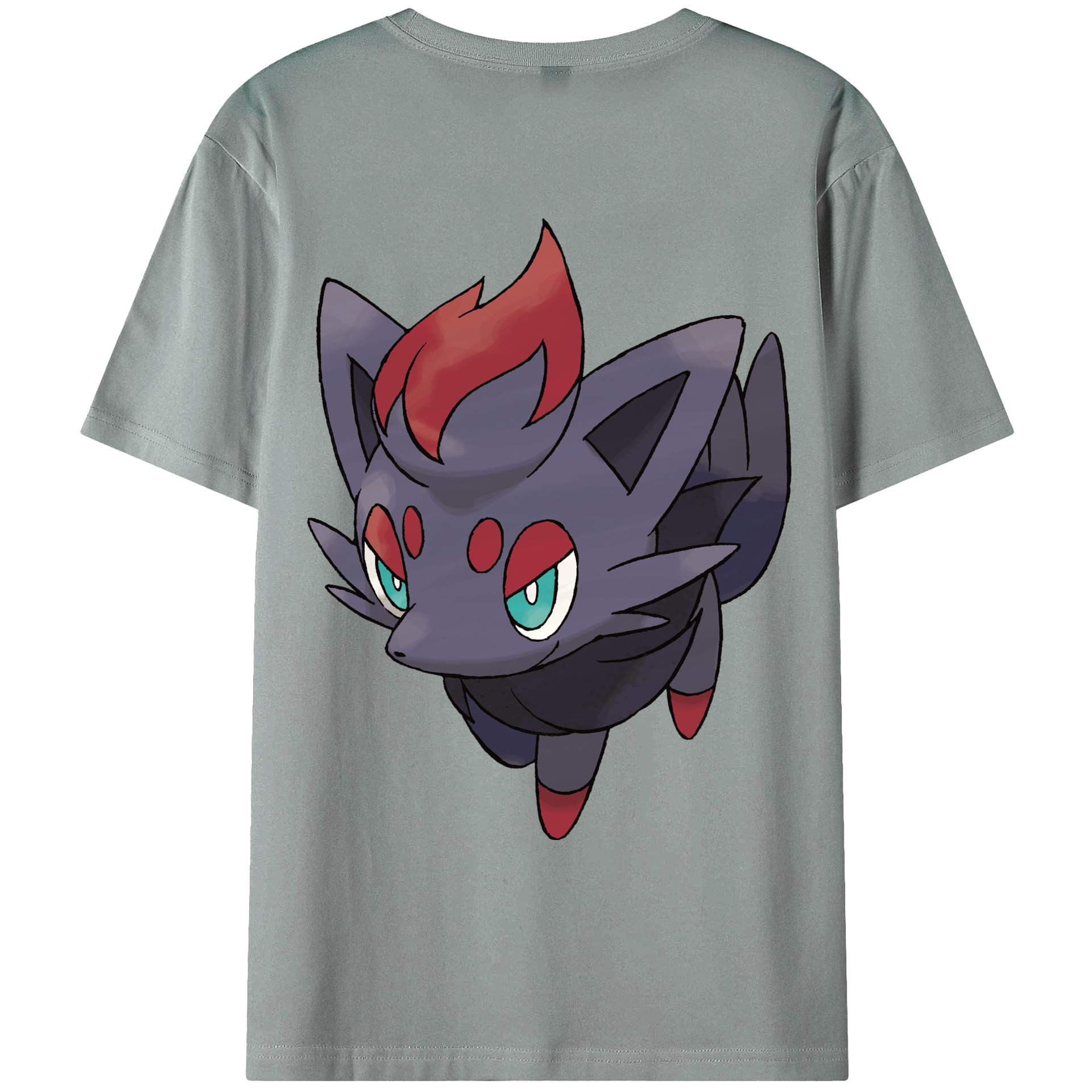 （画像用） ポケットモンスター Pokémon 綿100％ メンズ半袖Tシャツ（バックプリント） 通気性